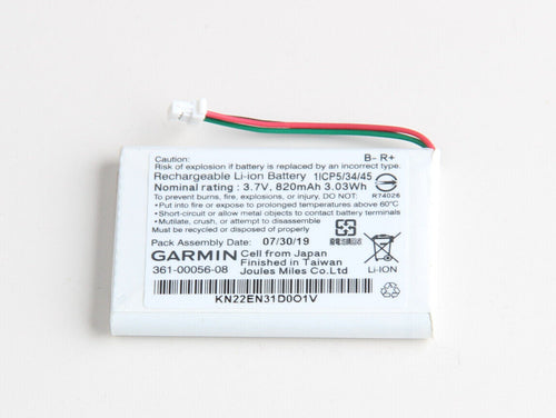 OEM GARMIN BATTERY 361-00056-08 DriveSmart 5 DriveSmart 55 65, 820 mAh 3.7V